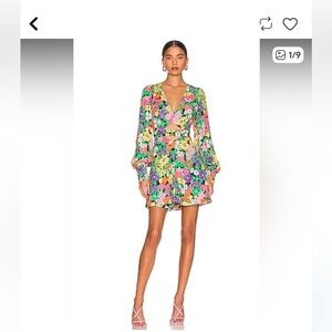 AFRM Floral Mini Dress in Pink and Green